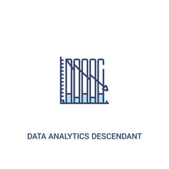 data analytics descendant graphic concept 2 colored icon. simple line element illustration. outline blue data analytics descendant graphic symbol. can be used for web and mobile ui/ux.