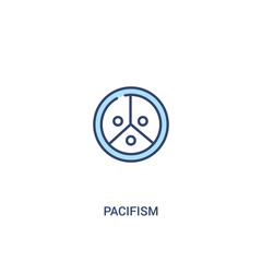 pacifism concept 2 colored icon. simple line element illustration. outline blue pacifism symbol. can be used for web and mobile ui/ux.