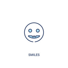 smiles concept 2 colored icon. simple line element illustration. outline blue smiles symbol. can be used for web and mobile ui/ux.