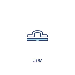 libra concept 2 colored icon. simple line element illustration. outline blue libra symbol. can be used for web and mobile ui/ux.