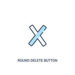 Obraz premium round delete button concept 2 colored icon. simple line element illustration. outline blue round delete button symbol. can be used for web and mobile ui/ux.