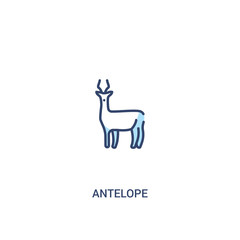 antelope concept 2 colored icon. simple line element illustration. outline blue antelope symbol. can be used for web and mobile ui/ux.