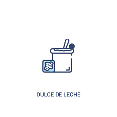dulce de leche concept 2 colored icon. simple line element illustration. outline blue dulce de leche symbol. can be used for web and mobile ui/ux.