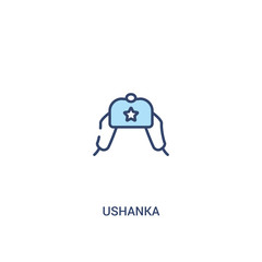 ushanka concept 2 colored icon. simple line element illustration. outline blue ushanka symbol. can be used for web and mobile ui/ux.