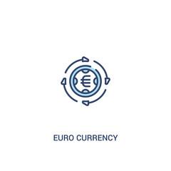Obraz premium euro currency concept 2 colored icon. simple line element illustration. outline blue euro currency symbol. can be used for web and mobile ui/ux.