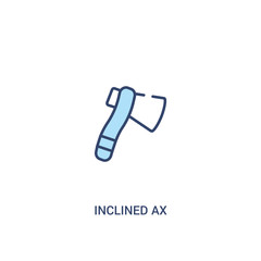 inclined ax concept 2 colored icon. simple line element illustration. outline blue inclined ax symbol. can be used for web and mobile ui/ux.