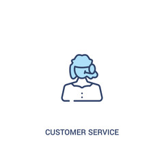 customer service concept 2 colored icon. simple line element illustration. outline blue customer service symbol. can be used for web and mobile ui/ux.