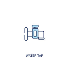 water tap concept 2 colored icon. simple line element illustration. outline blue water tap symbol. can be used for web and mobile ui/ux.