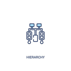 hierarchy concept 2 colored icon. simple line element illustration. outline blue hierarchy symbol. can be used for web and mobile ui/ux.