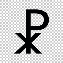 Constantine cross sign. Black icon on transparent background. Illustration.
