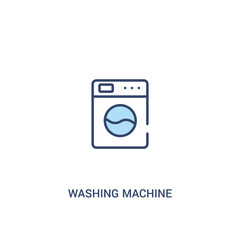 washing machine cleaning concept 2 colored icon. simple line element illustration. outline blue washing machine cleaning symbol. can be used for web and mobile ui/ux.