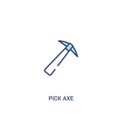 pick axe concept 2 colored icon. simple line element illustration. outline blue pick axe symbol. can be used for web and mobile ui/ux.