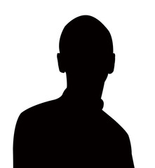 a young man head silhouette vector