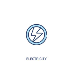electricity concept 2 colored icon. simple line element illustration. outline blue electricity symbol. can be used for web and mobile ui/ux.