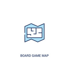 board game map concept 2 colored icon. simple line element illustration. outline blue board game map symbol. can be used for web and mobile ui/ux.