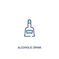 alcoholic drink concept 2 colored icon. simple line element illustration. outline blue alcoholic drink symbol. can be used for web and mobile ui/ux.