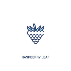 raspberry leaf concept 2 colored icon. simple line element illustration. outline blue raspberry leaf symbol. can be used for web and mobile ui/ux.