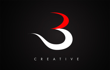 B Red and Black Letter Modern Trendy Design Logo. Letter B Icon Logo with Modern Monogram