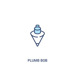 plumb bob concept 2 colored icon. simple line element illustration. outline blue plumb bob symbol. can be used for web and mobile ui/ux.