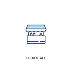 food stall concept 2 colored icon. simple line element illustration. outline blue food stall symbol. can be used for web and mobile ui/ux.