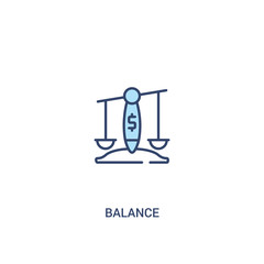 balance concept 2 colored icon. simple line element illustration. outline blue balance symbol. can be used for web and mobile ui/ux.