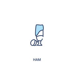 ham concept 2 colored icon. simple line element illustration. outline blue ham symbol. can be used for web and mobile ui/ux.
