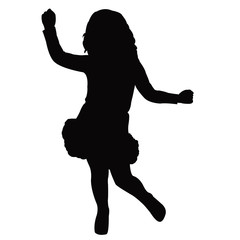 a girl dancing silhouette vector