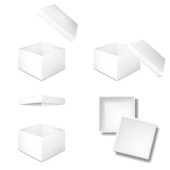 Set of boxes isolated on white background