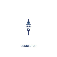 connector concept 2 colored icon. simple line element illustration. outline blue connector symbol. can be used for web and mobile ui/ux.