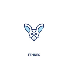 Obraz premium fennec concept 2 colored icon. simple line element illustration. outline blue fennec symbol. can be used for web and mobile ui/ux.
