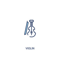 violin concept 2 colored icon. simple line element illustration. outline blue violin symbol. can be used for web and mobile ui/ux.