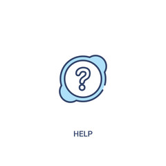 help concept 2 colored icon. simple line element illustration. outline blue help symbol. can be used for web and mobile ui/ux.