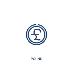 pound concept 2 colored icon. simple line element illustration. outline blue pound symbol. can be used for web and mobile ui/ux.