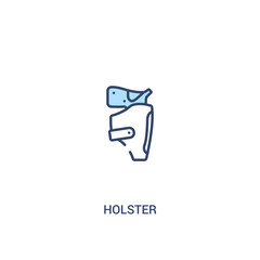 holster concept 2 colored icon. simple line element illustration. outline blue holster symbol. can be used for web and mobile ui/ux.