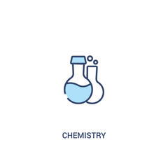 chemistry concept 2 colored icon. simple line element illustration. outline blue chemistry symbol. can be used for web and mobile ui/ux.