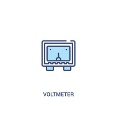 voltmeter concept 2 colored icon. simple line element illustration. outline blue voltmeter symbol. can be used for web and mobile ui/ux.
