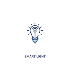 smart light concept 2 colored icon. simple line element illustration. outline blue smart light symbol. can be used for web and mobile ui/ux.