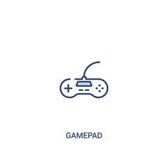 gamepad concept 2 colored icon. simple line element illustration. outline blue gamepad symbol. can be used for web and mobile ui/ux.