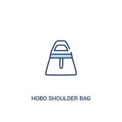hobo shoulder bag concept 2 colored icon. simple line element illustration. outline blue hobo shoulder bag symbol. can be used for web and mobile ui/ux.
