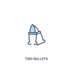two bullets concept 2 colored icon. simple line element illustration. outline blue two bullets symbol. can be used for web and mobile ui/ux.