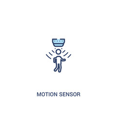 motion sensor concept 2 colored icon. simple line element illustration. outline blue motion sensor symbol. can be used for web and mobile ui/ux.
