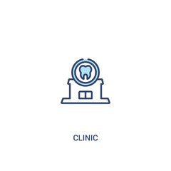 clinic concept 2 colored icon. simple line element illustration. outline blue clinic symbol. can be used for web and mobile ui/ux.