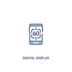 Fototapeta premium digital display 60 concept 2 colored icon. simple line element illustration. outline blue digital display 60 symbol. can be used for web and mobile ui/ux.