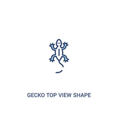 gecko top view shape concept 2 colored icon. simple line element illustration. outline blue gecko top view shape symbol. can be used for web and mobile ui/ux.