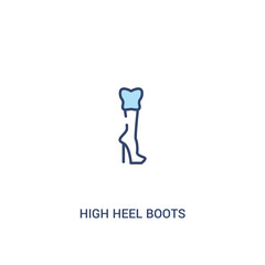 high heel boots concept 2 colored icon. simple line element illustration. outline blue high heel boots symbol. can be used for web and mobile ui/ux.