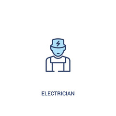 electrician concept 2 colored icon. simple line element illustration. outline blue electrician symbol. can be used for web and mobile ui/ux.