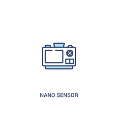 nano sensor concept 2 colored icon. simple line element illustration. outline blue nano sensor symbol. can be used for web and mobile ui/ux.