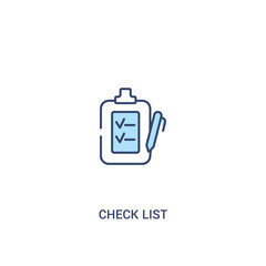 check list concept 2 colored icon. simple line element illustration. outline blue check list symbol. can be used for web and mobile ui/ux.