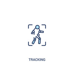tracking concept 2 colored icon. simple line element illustration. outline blue tracking symbol. can be used for web and mobile ui/ux.