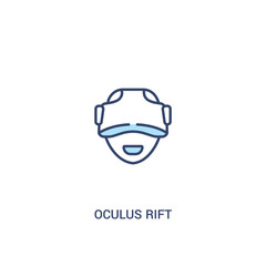 oculus rift concept 2 colored icon. simple line element illustration. outline blue oculus rift symbol. can be used for web and mobile ui/ux.